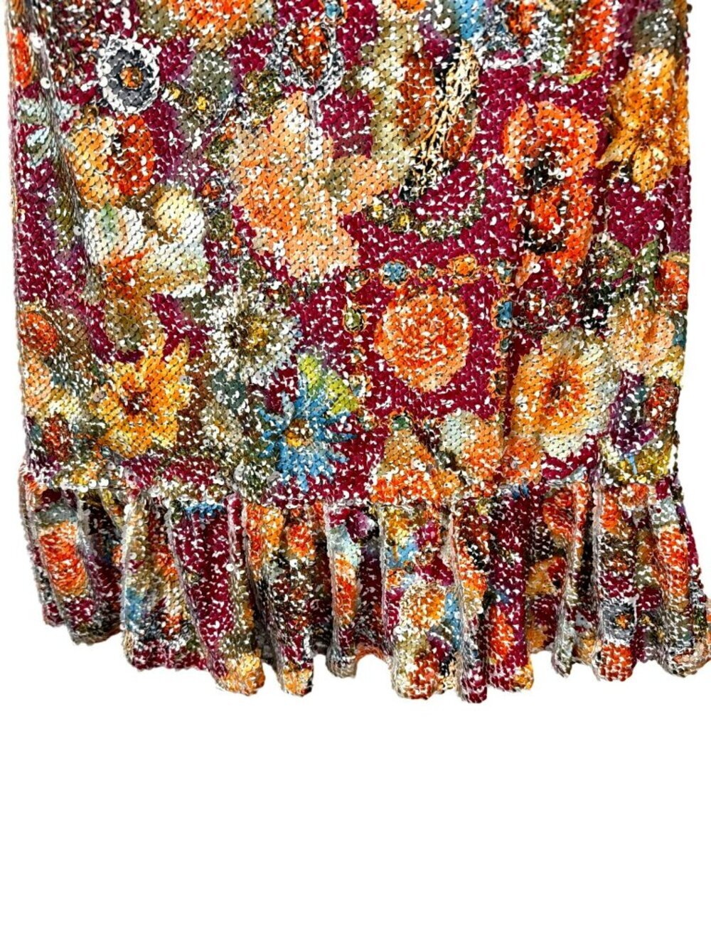 Bloomingdales Aqua Floral Sequin Mini Dress Size Medium New - Picture 6 of 9